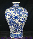 16,5 pouces ancien pot vase pot en porcelaine bleue blanche dynastie palais motif dragon pot