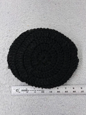 Hecho a mano Gorro Toque Adulto Talla Única Negro Multicolor Tejido Crochet Acrílico Esquí Foto 1 de 4