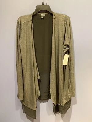 Chaqueta cárdigan para mujer 2X, gris oscuro, elástica, parte inferior de pañuelo, A.N.A., nueva con etiquetas Foto 1 de 4