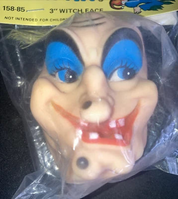 X3 Vintage 3" Scary Warty Bald Witch Head #158-85  Doll Craftin’ Mangelsen’s - Image 1 of 4