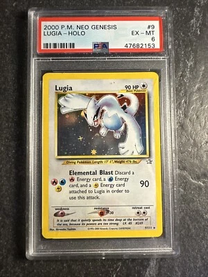 2000 Pokémon Neo Genesis Holographic Holo Lugia 9 /111 PSA 6 EX-MT Graded Rare - Image 1 of 4