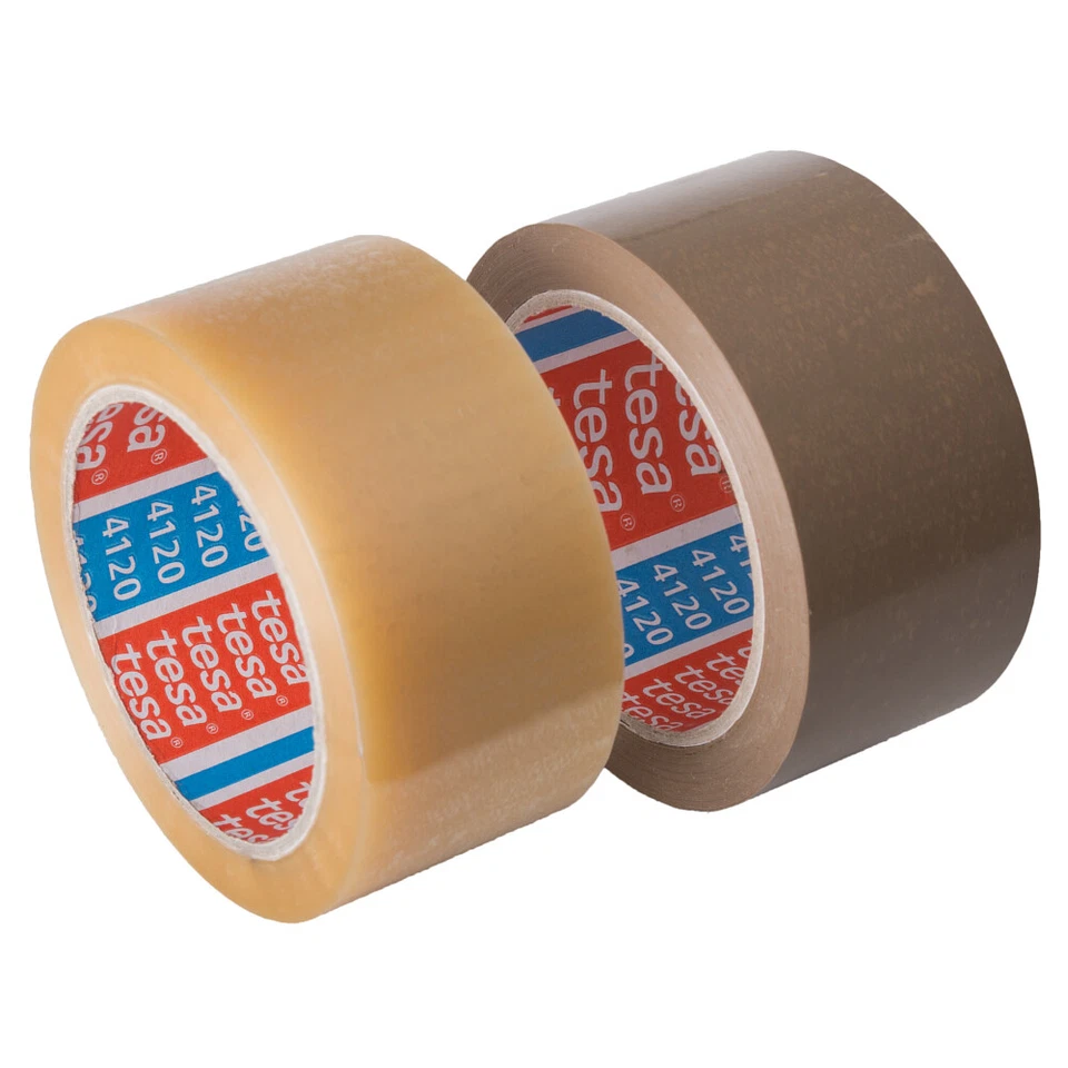 TESA® TESA PVC Klebeband 4120 transparent braun Maße 50 mm x 66 m Paketband Packband