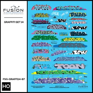 HO Scale Graffiti Decal Set 14 - Picture 1 of 1
