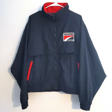 Vintage Grainger Rousch Racing Jacket Windbreaker Mens Large NASCAR Cover