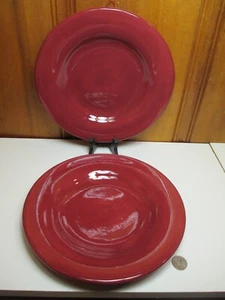 2 Tabletops Unlimited Espana 10 1/2” Salad/Dinner Plates Cherry Red Stoneware - Picture 1 of 6