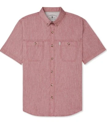 G.H. Camisa lisa con botones de manga corta Crosshatch de Bass & Co. para hombre Foto 1 de 4