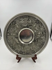 NK peltro fine il peltro artistico west germany vassoio in peltro da appendere 13,5” - Foto 1 di 7