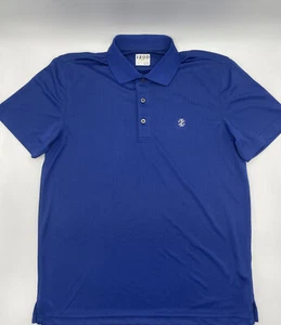 Camisa polo de golf IZOD para hombre talla M azul patrón de píxeles C569 - Imagen 1 de 6