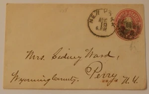 Nueva York a Perry Nuevo Hampshire 19 de agosto de 1860 U58 cubierta postal - Imagen 1 de 2