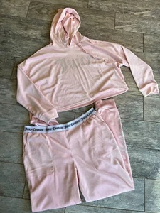 Juicy Couture Sweatsuit Y2K Joggers Track Set Pink Barbiecore Large Womens - Picture 1 of 13