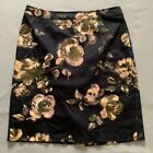 J Crew The Pencil Skirt Blue Beige Green Floral Knee Length Lined Zip Womens 6