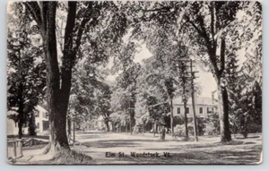 POSTCARD STREET SCENE ELM STREET WOODSTOCK VERMONT - Picture 1 of 2