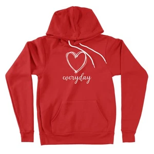 love Heart with Everyday Unisex Hoodie Sweater Gift Sarcastic Saying Funny Quote - Picture 1 of 11