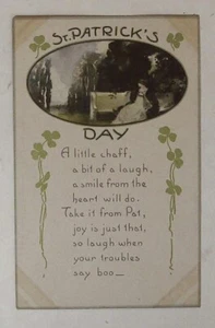 Poema del día de San Patricio 1917 postal vintage D2 - Imagen 1 de 2
