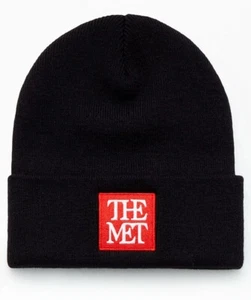 THE MET Box Logo Black Winter Beanie Museum Of Art - Picture 1 of 2