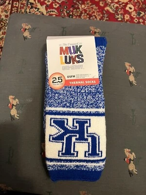 KENTUCKY WILDCATS THERMAL SOCKS WOMENS SZ 7-13, MEN SZ 6-12 NWT MUKLUKS - Image 1 of 4