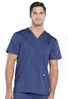 Blusa Médica Cherokee Workwear Revolution Hombres Cuello en V WW670 NAVEGACIÓN Azul Marino Envío Gratuito Foto 1 de 4