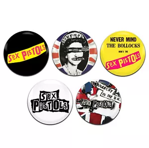 5x The Sex Pistols Band Punk Rock 25mm / 1 Inch D Pin Button Badges - Picture 1 of 1