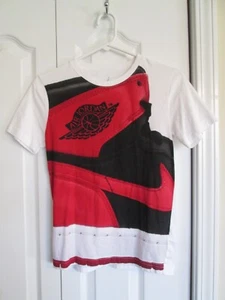 Air Jordan Michael Jordan Cotton Basketball Shoe Tee Shirt Youth M White - Picture 1 of 3