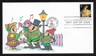 #3107 32c Christmas 1996 -Madonna & Child- Carolers Singing Cachet- FDC - Image 1 of 2