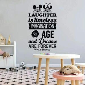 Laughter Disney Mickey Minnie Quote Vinyl Wall Art Sticker for Home Room Decals - Picture 1 of 5