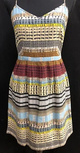 Madewell Broadway & Broome Silk Cami Dress Size 2 Multicolored Pattern Lined EUC - Picture 1 of 11