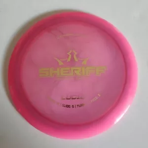 Dynamic Discs LUCID SHERIFF PINK W/ BLACK SWIRLS - GOLD FOIL - 175 GRAMS *Rare* - Picture 1 of 1