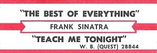 Jukebox Title Strip - Frank Sinatra: "The Best Of Everything" / "Teach Me" rare