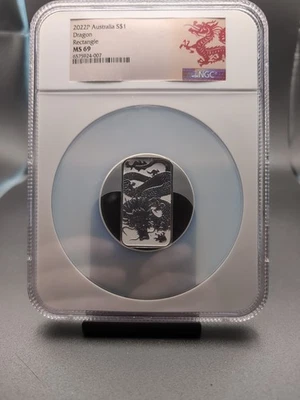 2022P Australia Dragon Rectangle S$1 NGC MS69 - Image 1 of 4