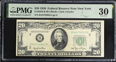 1950 Twenty Dollar Federal Reserve Note $20 Bill PMG 30 FR2059-B (BA Block) - Image 1 of 2
