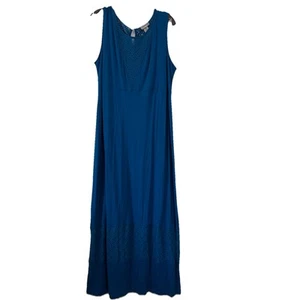 Maxi Vestido Para Mujer Catherine’s 0X Azul Sin Mangas Detalle Encaje Costero Verano - Imagen 1 de 11