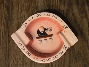 Vintage Rare 1940's Harry's Bar Venice Italy Venezia Ashtray Pink Signed - Picture 1 of 15
