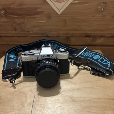 Minolta X-370 35mm SLR Film Camera w/ Lens & Original Strap – Untested - Image 1 of 4