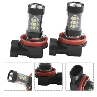 High Power LED FogDriving Bulbs H8 H11 Fog Light 80W White 6000K Pack of 2 - Image 1 of 4