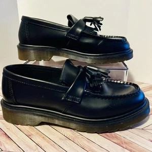 Dr Martens Adrian Leather Platform Tassel Loafers Black M 6 W 7 Kiltie - Bild 1 von 8