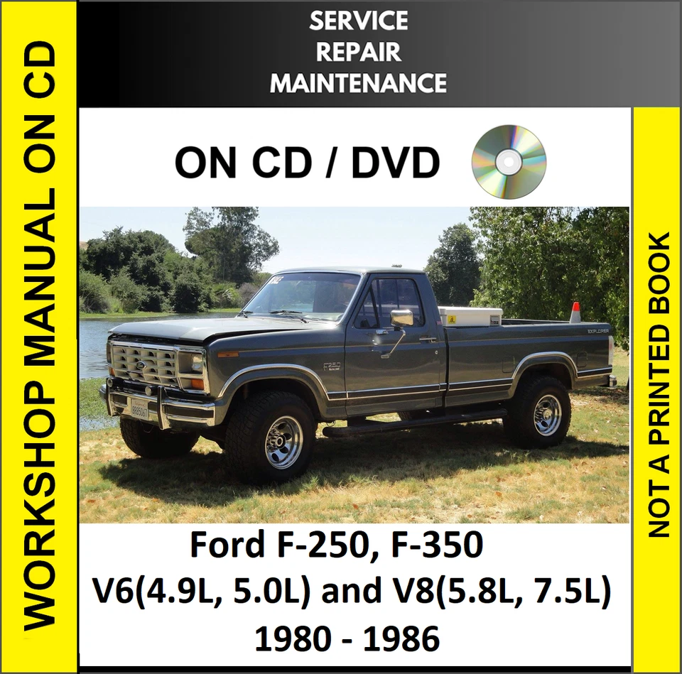 Ford F-250 F-350 1980 1981 1982 1983 1984 1985 servicio reparación taller manual cd Foto 1 de 1