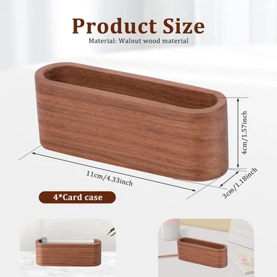 4 Pcs Wood Business Card Holder Single Slot Business Card Case for CokID - Image 1 of 4