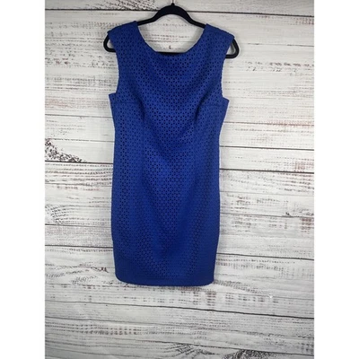 Vestido Plenty Dresses de Tracy Reese para mujer 8 azul sin mangas vaina encaje superpuesto Foto 1 de 4