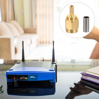 10pcs SMA Male Bulkhead Crimp Connector Coaxial Gold-Plating Adapter - Image 1 of 4