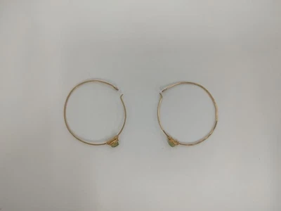 14 Karat Gold Peridot Hoop Earrings - Image 1 of 3