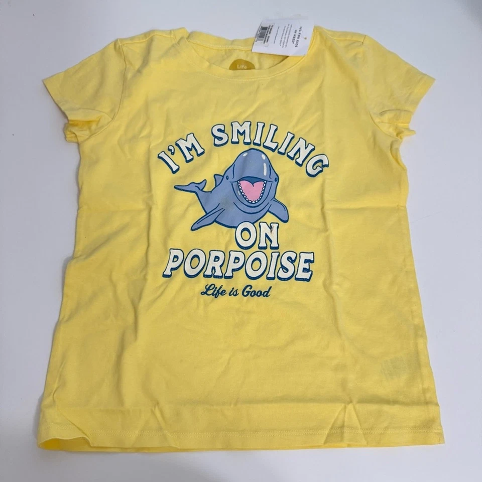 Life is Good Girl talla L I’m Smiling on Purpoise L niñas camiseta manga corta Foto 1 de 4