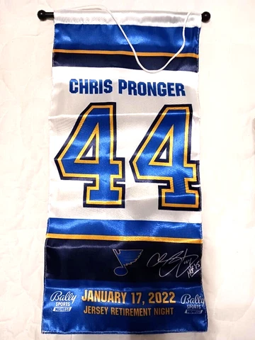 St Louis Blues Chris Pronger #44 Banner January 17, 2022 Jersey Retirement Cover