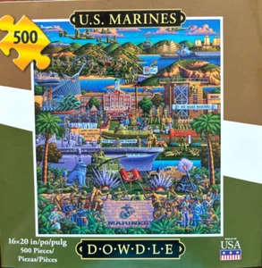 Rompecabezas Dowdle Marines de Estados Unidos 500 piezas 100 % COMPLETO 16 x 20 usado en excelente estado - Imagen 1 de 10