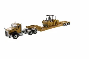DM CAT CT660 Day Cab HDG Lowboy Trailer CB-534D XW Vibratory Compactor 1/50 Toys - Picture 1 of 4