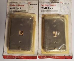 RadioShack 279-452 Stainless Telephone Wall Plate Surface Mount Wall Jack NOS