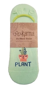 Karma No-Show Socks Set Of 3 Plant Lady Hippie Boho Funny Womens - Picture 1 of 3