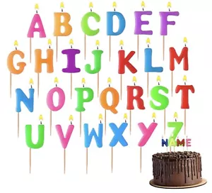 Personalised Birthday Cake Topper Candles Boys Girls Choose Name Latter 2/3/4/5 - Picture 1 of 6