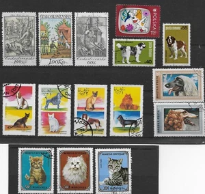 *DOG & CAT STAMPS* 25 WORLDWIDE ISSUED IN THE 1970'S UNH-OG EXCELLENT CONDITION - Picture 1 of 2