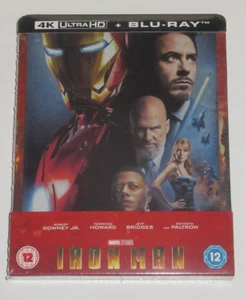 Iron Man 4K + Blu Ray Steelbook Limited Sealed UK Zavvi Exclusive 1/4 Slip - Picture 1 of 7
