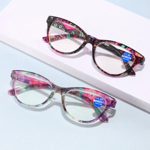 Damen Blumen Oval Lesebrille Mode Blaulicht Blockierende Lesebrille +100-+400 - Bild 1 von 17